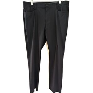 FLX Chino Dress Pants 36x30 Black Straight Leg Golf Business Casual